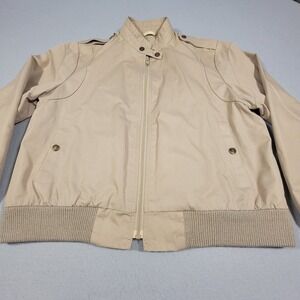 Vintage 90s London Fog Women's Harrington Jacket Beige Bomber Size‎ 9/10 Retro